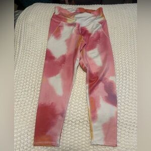 Champion Kids Pink and Orange Tie-Dye Leggings
